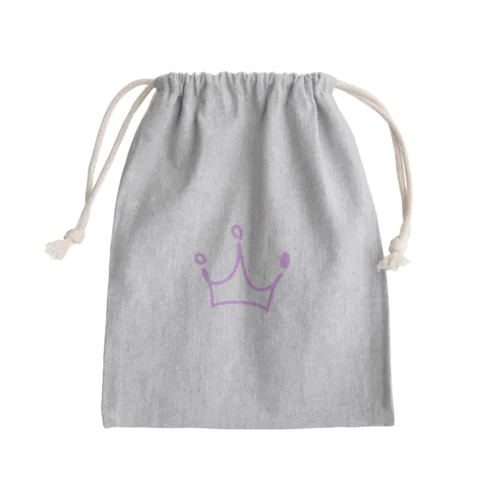 crown×ラベンダーピンク Mini Drawstring Bag