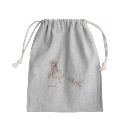 猫との遭遇 Mini Drawstring Bag