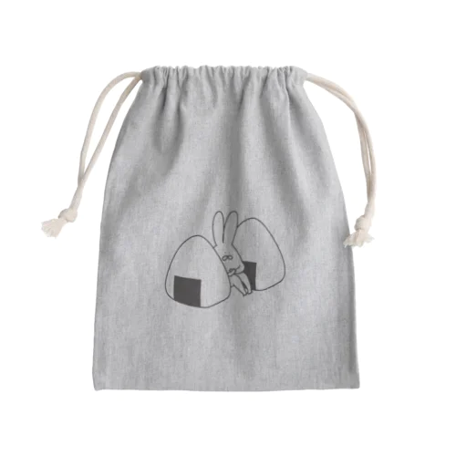 挟まれたうさぎ Mini Drawstring Bag