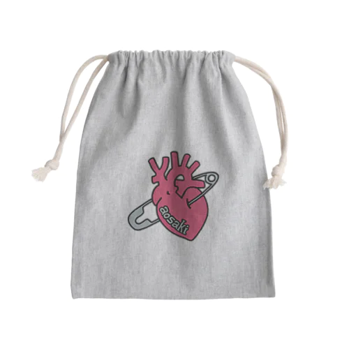 安全ピンハート Mini Drawstring Bag