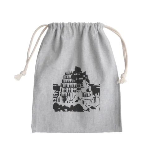 ピーテル・ブリューゲル作 『バベルの塔』 Mini Drawstring Bag