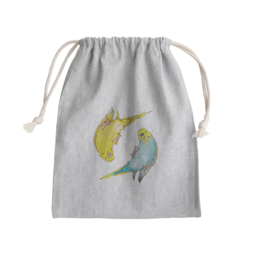 悪い顔のインコたち Mini Drawstring Bag