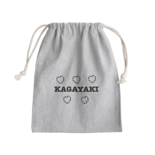 ロゴ5つ(白黒) Mini Drawstring Bag