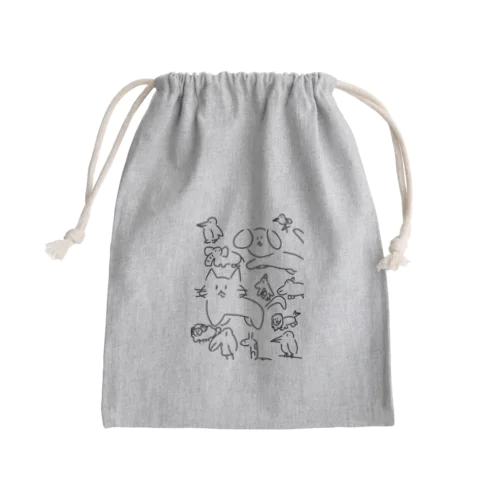 ゆかいでかわいいどうぶつさんたち！ Mini Drawstring Bag