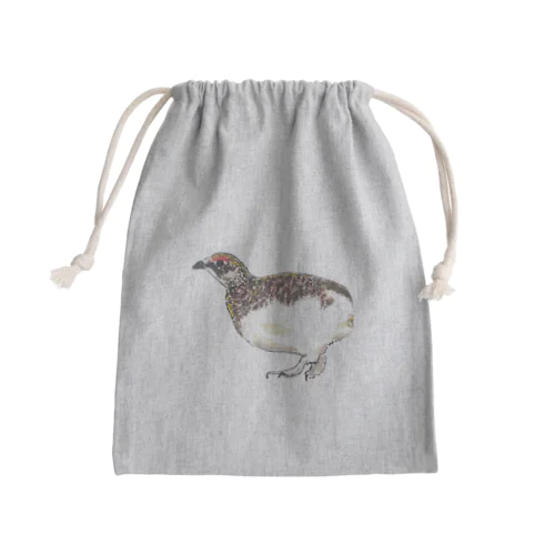 [森図鑑] 雷鳥のイラスト Mini Drawstring Bag