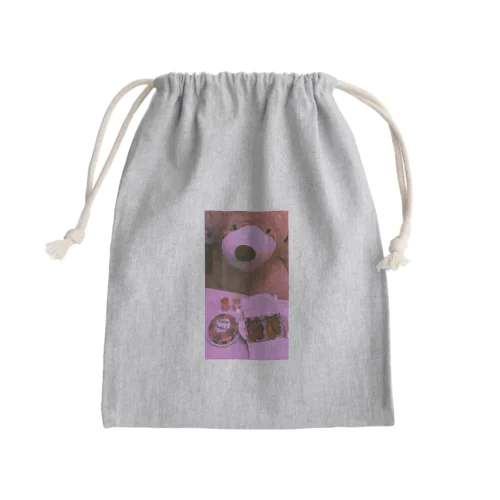 くまのパーティー ピンク Mini Drawstring Bag