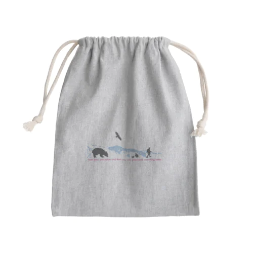 日本アルプス登山 Mini Drawstring Bag