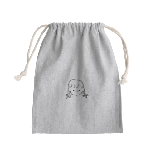 三つ編み女の子 Mini Drawstring Bag