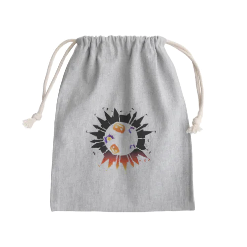 ハロウィンの街並みくん Mini Drawstring Bag