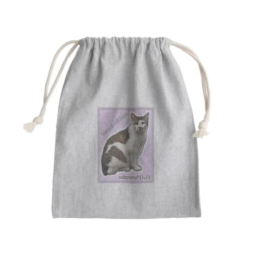 トラミ兄ちゃん自画像？ピンク【nekousagi*∩..∩ロゴ入り】 Mini Drawstring Bag