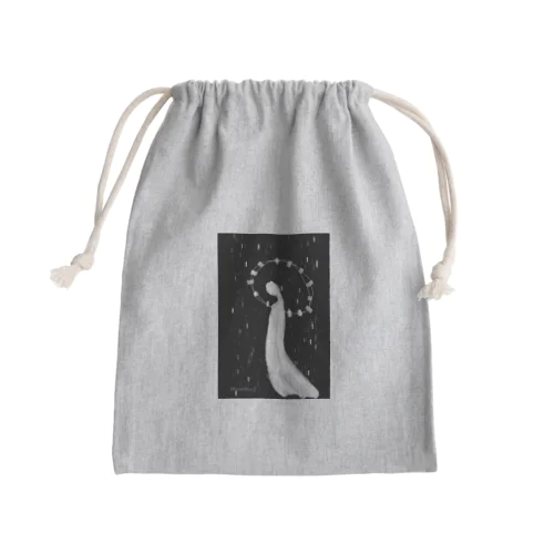 しろいひと Mini Drawstring Bag