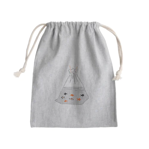 祭りデザイン「金魚すくい」 Mini Drawstring Bag