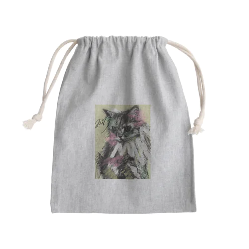 猫背ねこグッズ。 Mini Drawstring Bag