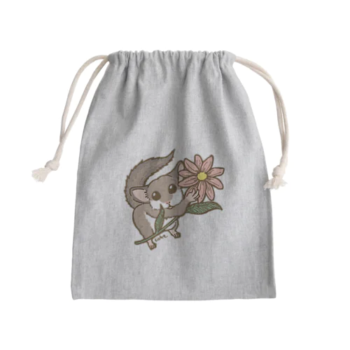 一輪のお花とアフリカヤマネ Mini Drawstring Bag