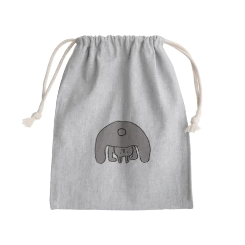 のぞきうさぎ Mini Drawstring Bag