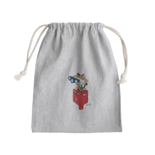 冒険ニャ Mini Drawstring Bag