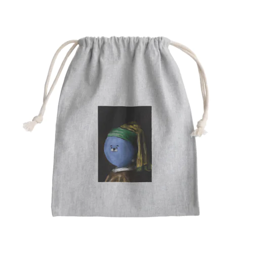 真珠耳飾りのアザラシ Mini Drawstring Bag