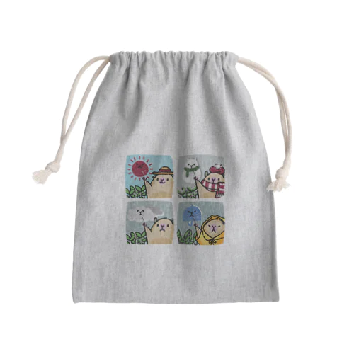 うちのもちむぎさん（天気予報） Mini Drawstring Bag