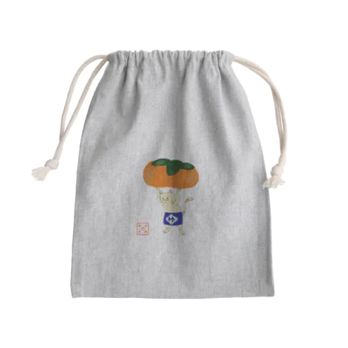 猫の大粒柿夫(柿持ち上げ) Mini Drawstring Bag