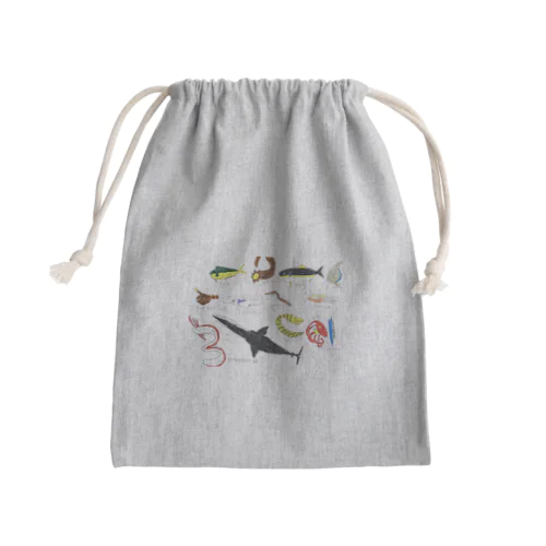 おさかな大集合！ Mini Drawstring Bag