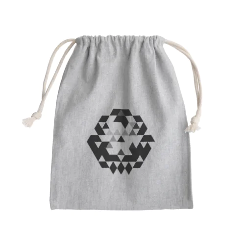 モノクロさんかく Mini Drawstring Bag