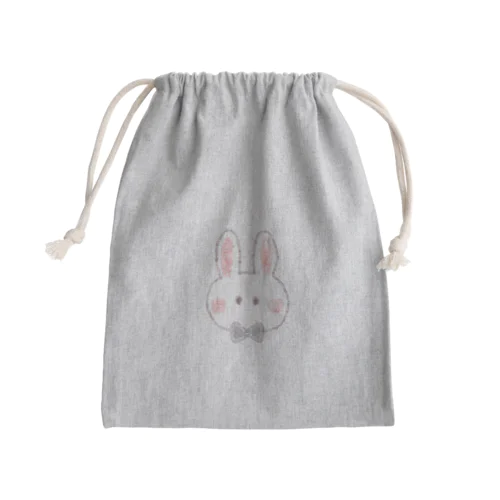 シンプルなかわいいウサギきんちゃく Mini Drawstring Bag