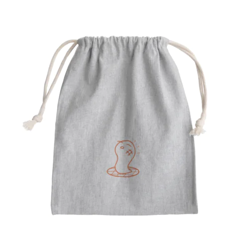 おばけのブクボー　「もっちーり」オレンジ Mini Drawstring Bag