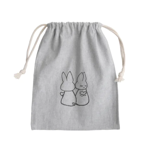 背中合わせうさちゃん Mini Drawstring Bag