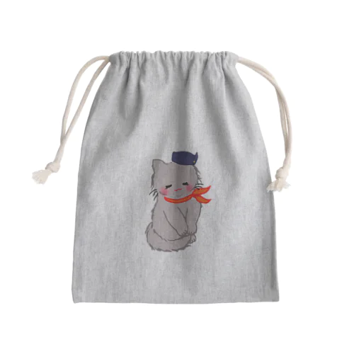 もちもちほっぺのねこ Mini Drawstring Bag