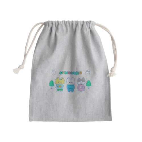 ネコノコキャラ レトロバージョン Mini Drawstring Bag