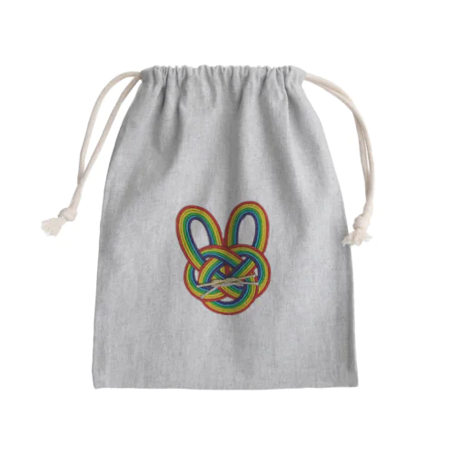 虹いろびより　水引　うさぎ柄 Mini Drawstring Bag