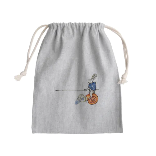 キモい何かに乗るウサギ Mini Drawstring Bag