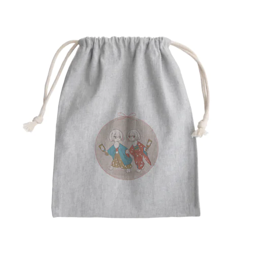  ー迎春ー双子のうさぎちゃん Mini Drawstring Bag