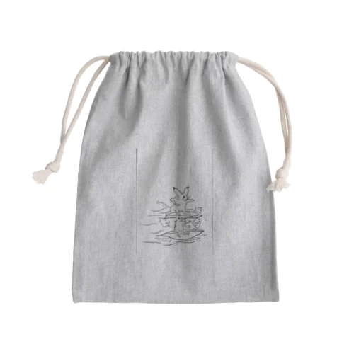 波乗りウサギとカエルくん Mini Drawstring Bag