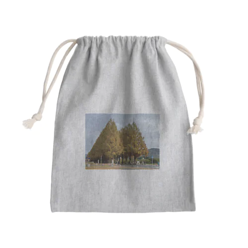 紅葉の季節の並木道 Mini Drawstring Bag