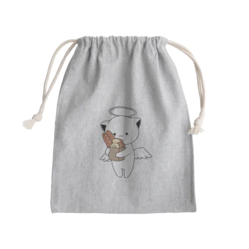 白猫天使こむぎちゃん（ベーカリー） Mini Drawstring Bag