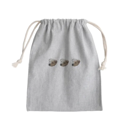 いぬ 3連 Mini Drawstring Bag