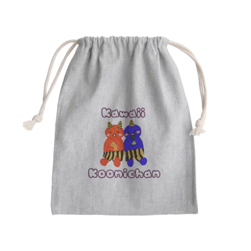 仲良し小鬼ちゃん ロゴ入り① Mini Drawstring Bag