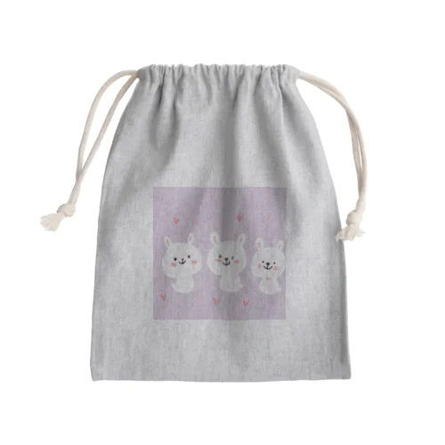 仲良しうさぎ Mini Drawstring Bag