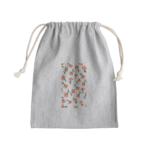 red flower  Mini Drawstring Bag