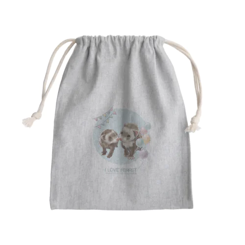 【No.16】I LOVE FERRET Mini Drawstring Bag