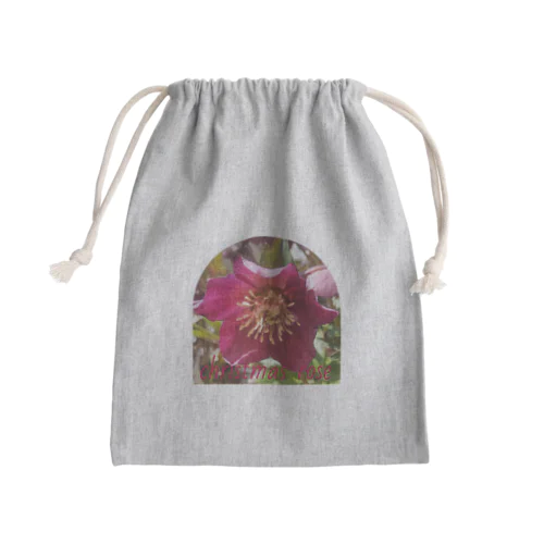 christmas rose Mini Drawstring Bag