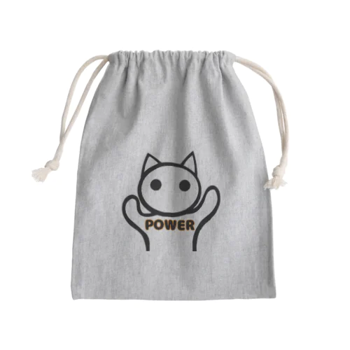 パワー猫 Mini Drawstring Bag