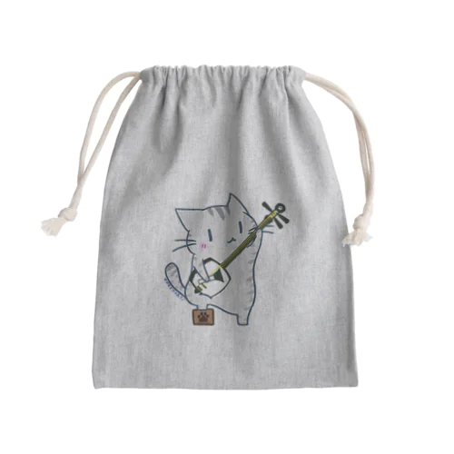 ひのもとにゃんこ® 津軽三味線にゃんこ Mini Drawstring Bag