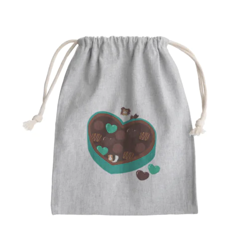 シェルティ×チョコ(ミントカラー) Mini Drawstring Bag