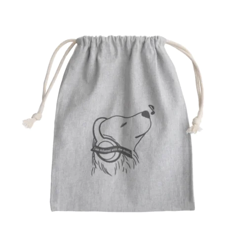 音楽にうっとりゴールデン2(ダークグレー) Mini Drawstring Bag