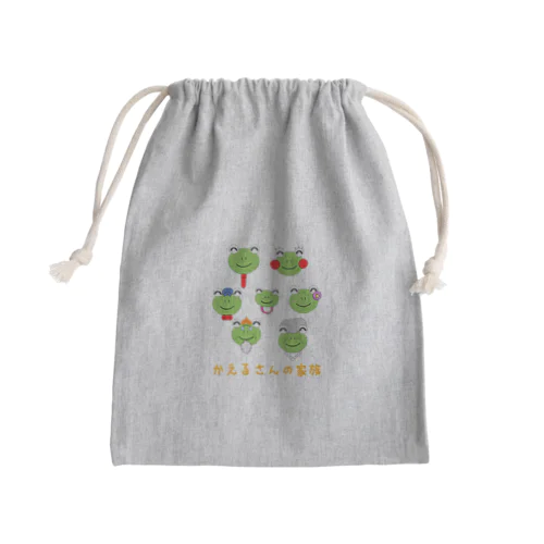 かえるさんの家族 Mini Drawstring Bag