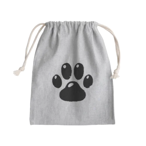 肉球ブラック Mini Drawstring Bag