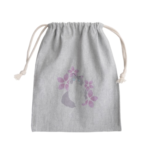 ラグドール×桜 Mini Drawstring Bag