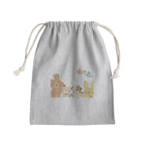 ひとりぼっちの時に会いにくる動物たち Mini Drawstring Bag